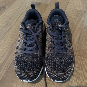 APL navy blue / gold athletic shoes